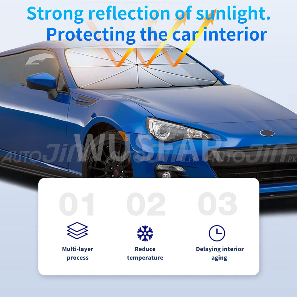 Foldable Car Sun Shade Umbrella for Windshield – UV and Heat Protection