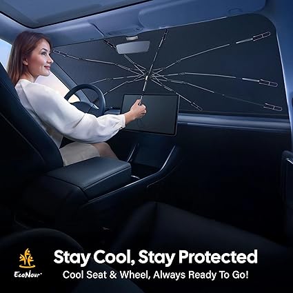 Foldable Car Sun Shade Umbrella for Windshield – UV and Heat Protection