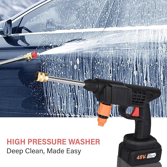 Wireless Car Washer Gun (Double Battery Included)